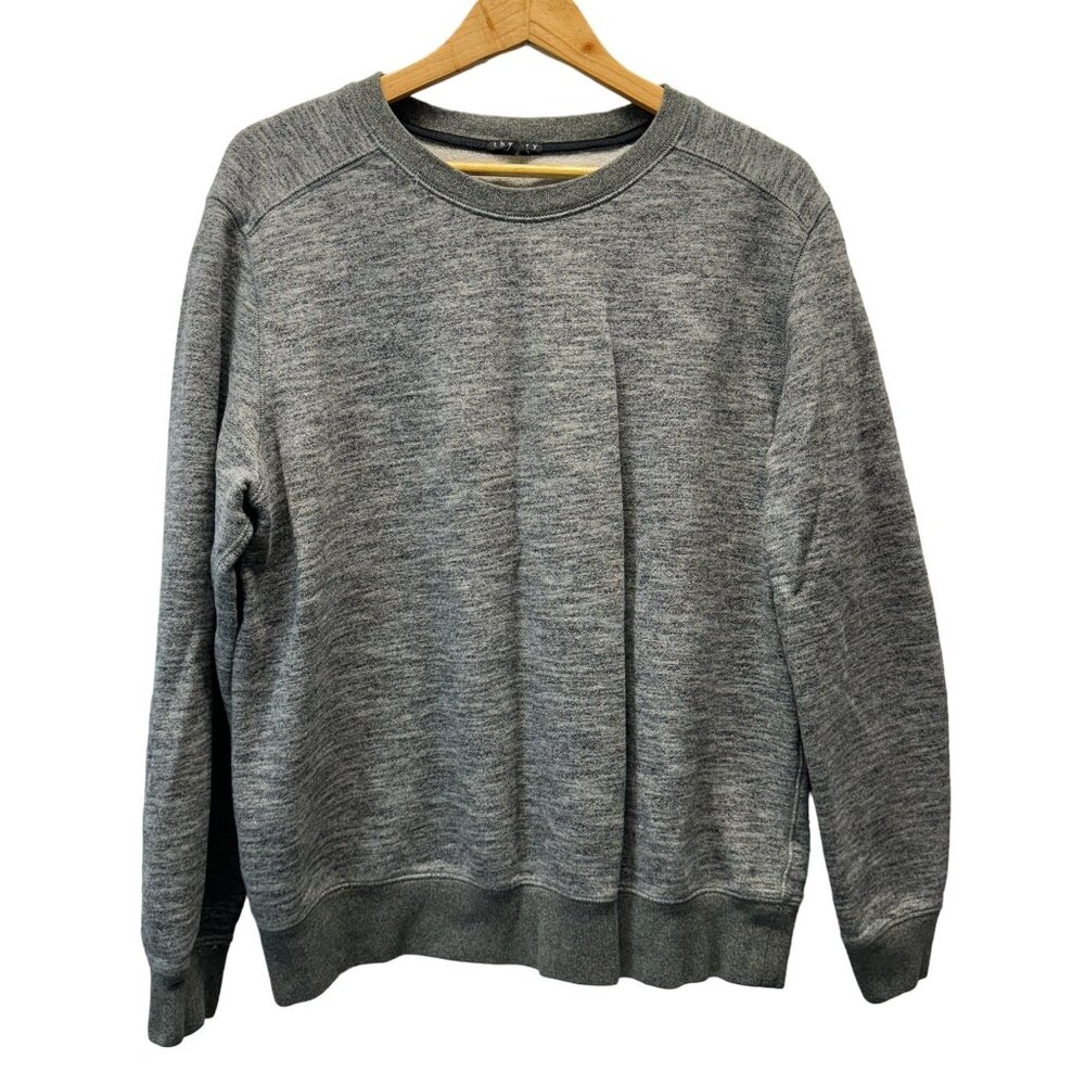 Theory Sweatshirt Mens XL Gray Long Sleeve Crewneck Pullover Cuffed